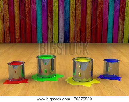 Color paint tank, abstract background
