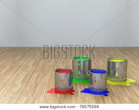 Color paint tank, abstract background