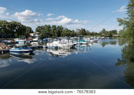 Motor Boats In The Harbor