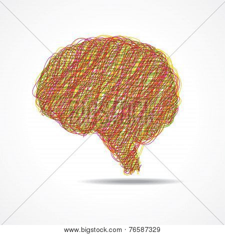 Sketched brain or mind symbol stock vector