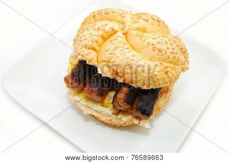 Sausage Links, With Egg On A Bun