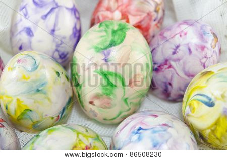 Bunch Of Hand Painted Easter Eggs