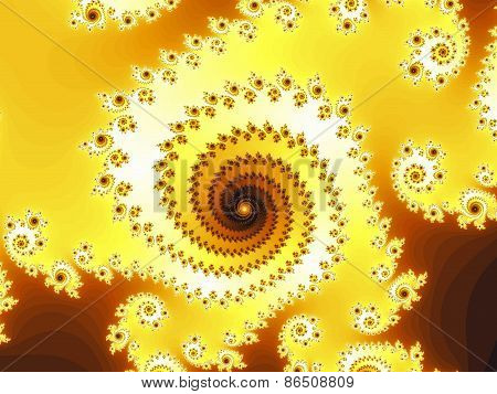 Yellow fractal spiral