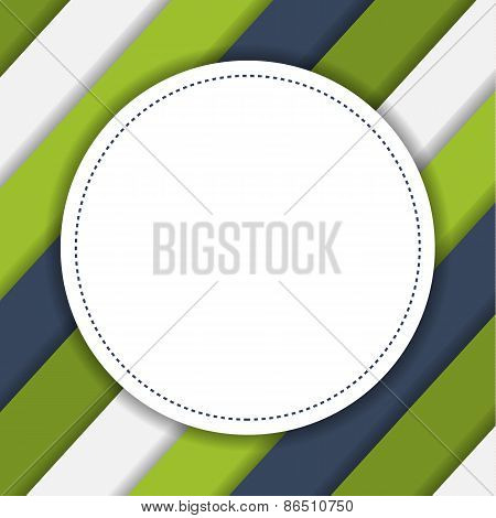 Colorful Geometric Striped Background With Round Copyspace