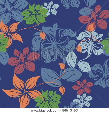 Seamless Floral Pattern Background - Illustration