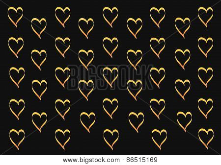 Gold Heart Shape Pattern
