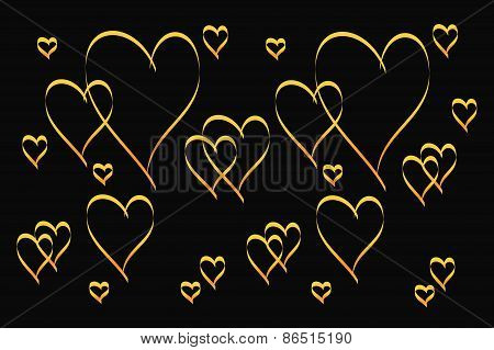 Gold Heart Shape Pattern