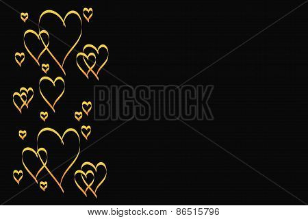 Gold Heart Shape Postcard