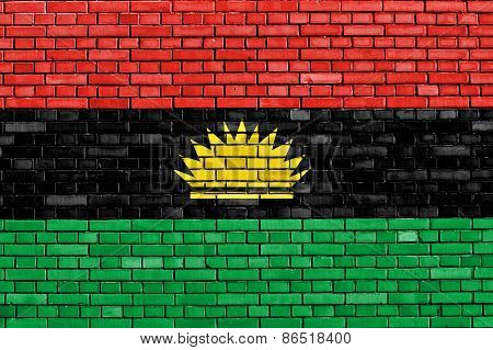 Flag Of Biafra Painted On Brick Wall
