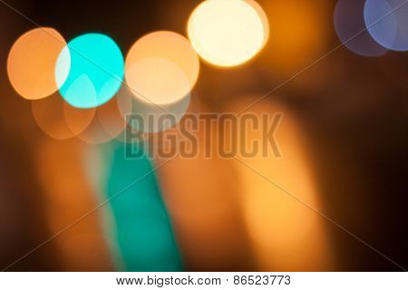 Blurred lights. Bokeh