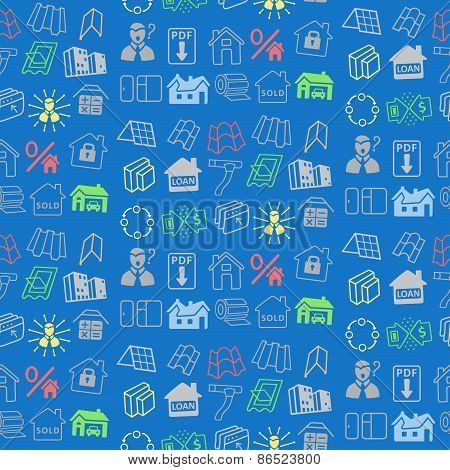 Sale Buildings Materials (roof, Facade) Seamless Background