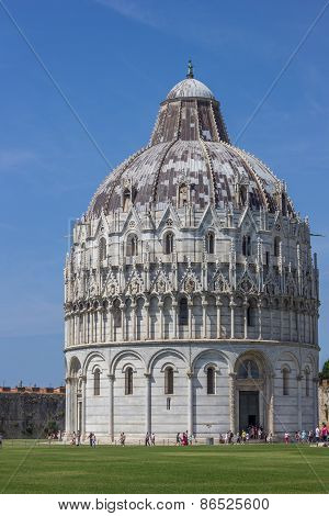 Baptistry At The Piazza Dei Miracoli In Pisa