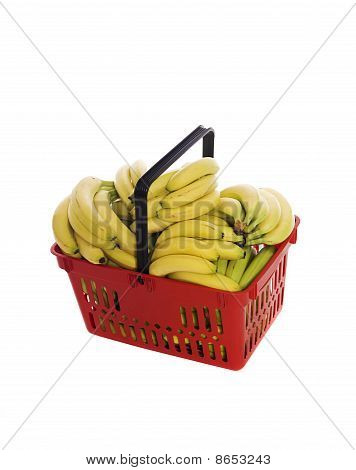 Shoppingbasket filled with bananas