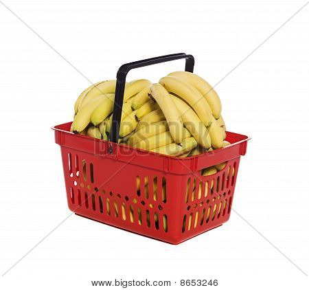Shoppingbasket filled with bananas