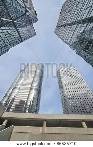 Skyscraper Skywards View In Central Hong Kong