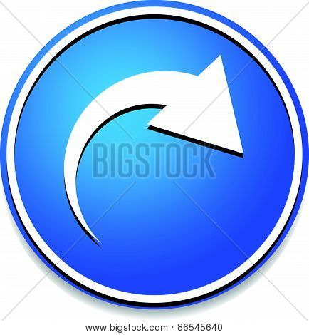 Icon W/ Curved Arrow. Jump, Skip, Overtake.