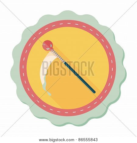 Halloween Scythe Costume Flat Icon With Long Shadow,eps10