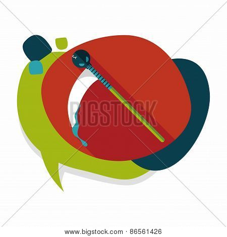 Halloween Scythe Costume Flat Icon With Long Shadow,eps10