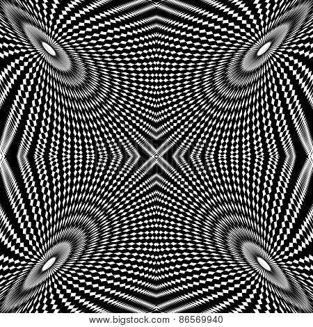 Design Monochrome Circle Movement Illusion Background