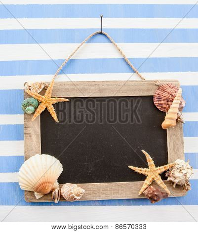 Rustic Chalkboard On Stripes