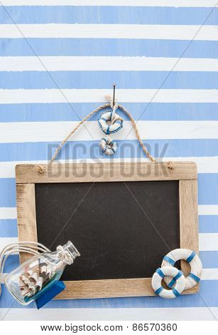 Rustic Chalkboard On Stripes