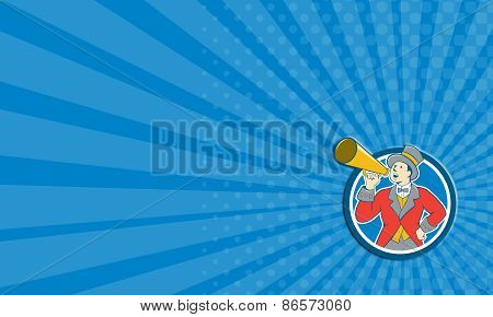 Business Card Circus Ringmaster Bullhorn Circle Cartoon