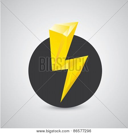 orange lightning bolt vector icon. Lightning logo