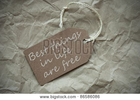 Beige Label With Quote Things Life Free Paper Background