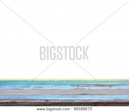 Old Wooddesk With White Background