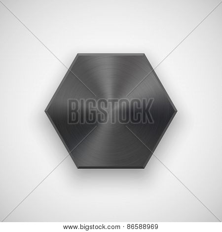 Black Abstract Polygon Button Template