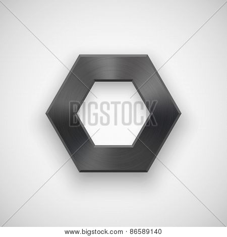 Black Abstract Polygon Button Template