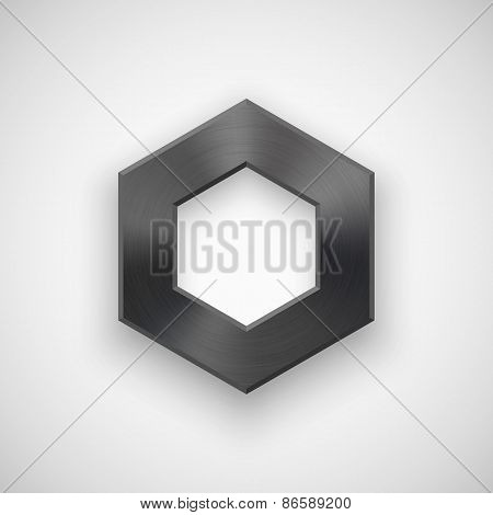 Black Abstract Polygon Button Template