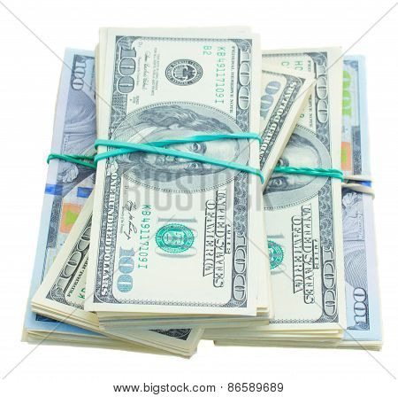 thre piles of dollars money