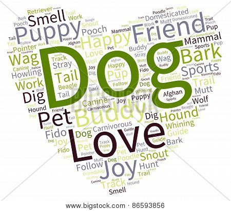 Dog Heart Shaped Word Cloud