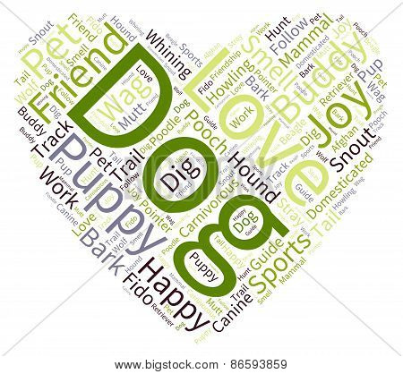 Dog Heart Shaped Word Cloud