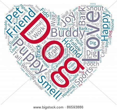 Dog Heart Shaped Word Cloud