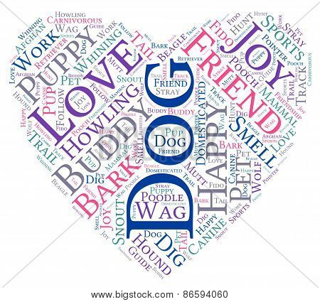 Heart Shaped Dog Word Cloud