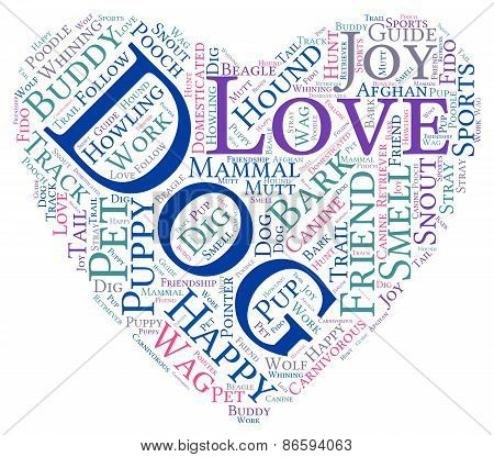 Heart Shaped Dog Word Cloud