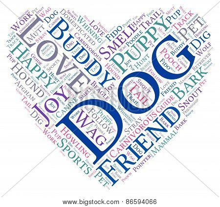 Heart Shaped Dog Word Cloud