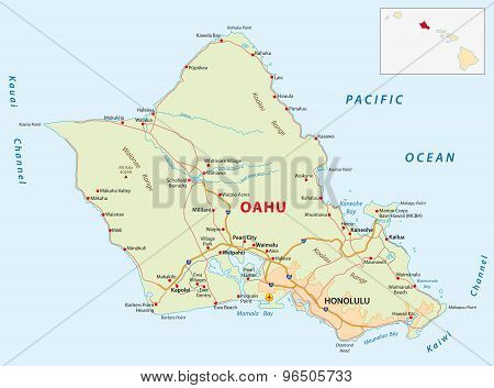 Oahu Road Map
