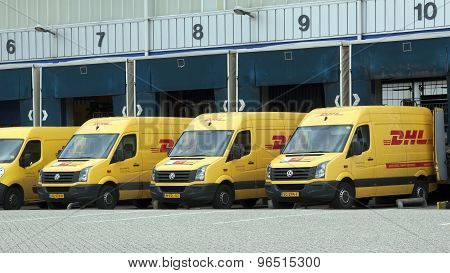Dhl Vans Befor A Loading Dock