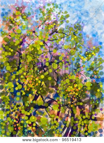 Spring Nature Season.abstract Watercolor Painting