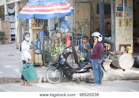 Traditional asian gas station