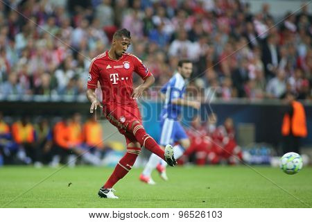 MUNICH, GERMANY May 19 2012. Bayern's German defender JÃ?Ã?Ã?ÃÂ½rÃ?ÃÂ¢?Ã?ÃÂ¢me Boateng in action during the 2012 UEFA Champions League Final at the Allianz Arena Munich contested by Chelsea and Bayern Munich