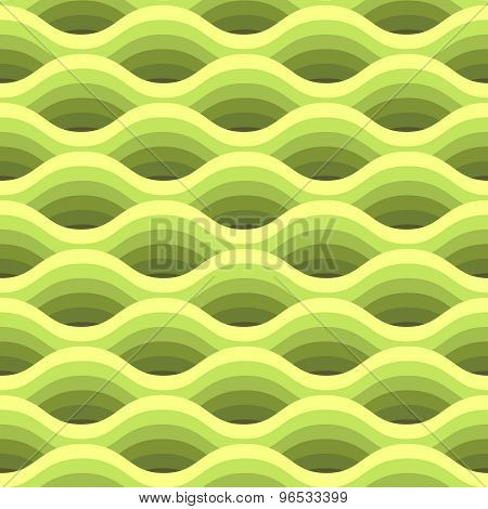 Green wave Seamless Pattern.