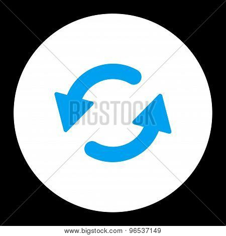 Refresh Ccw flat blue and white colors round button