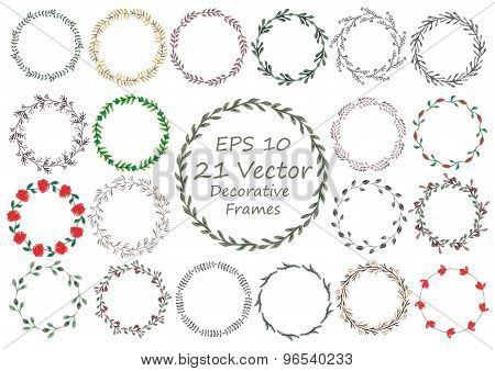 Hand-drawn Watercolor Floral Frame Made In Vector