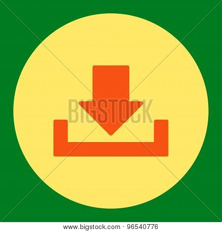 Download flat orange and yellow colors round button