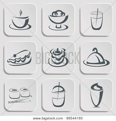 Restaurant menu silhouettes