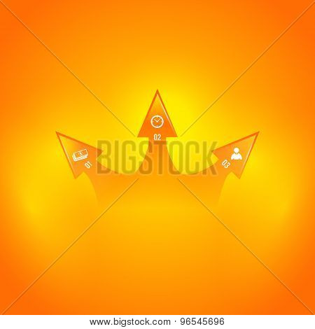Arrow Business Infographics Orange Background